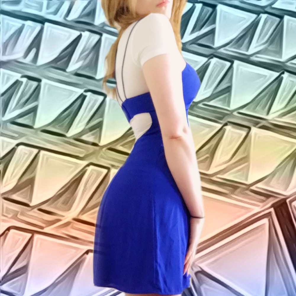 Express Cutout Cocktail Dress - Cobalt - 6